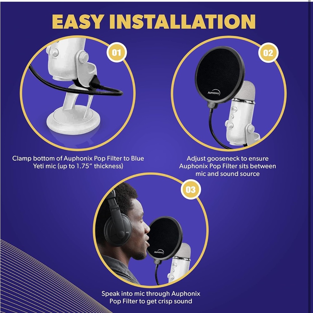 Pop Filter Screen for Microphones - Gooseneck‎ Clamp - Picture 5 of 11